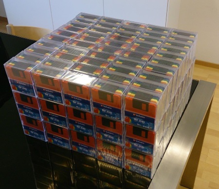 1500 discs, about 2.1 GB. Nicely stacked before a visit from the national broadcasting company (NRK).